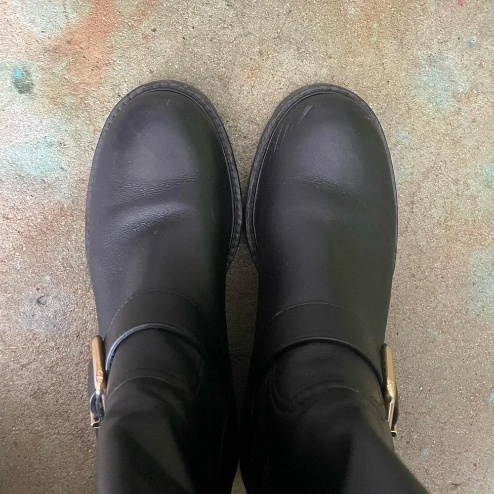 JIMMY CHOO Black Leather Biker Boots - Picture 8 of 9